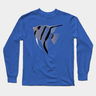 a grey angelfish Long Sleeve T-Shirt